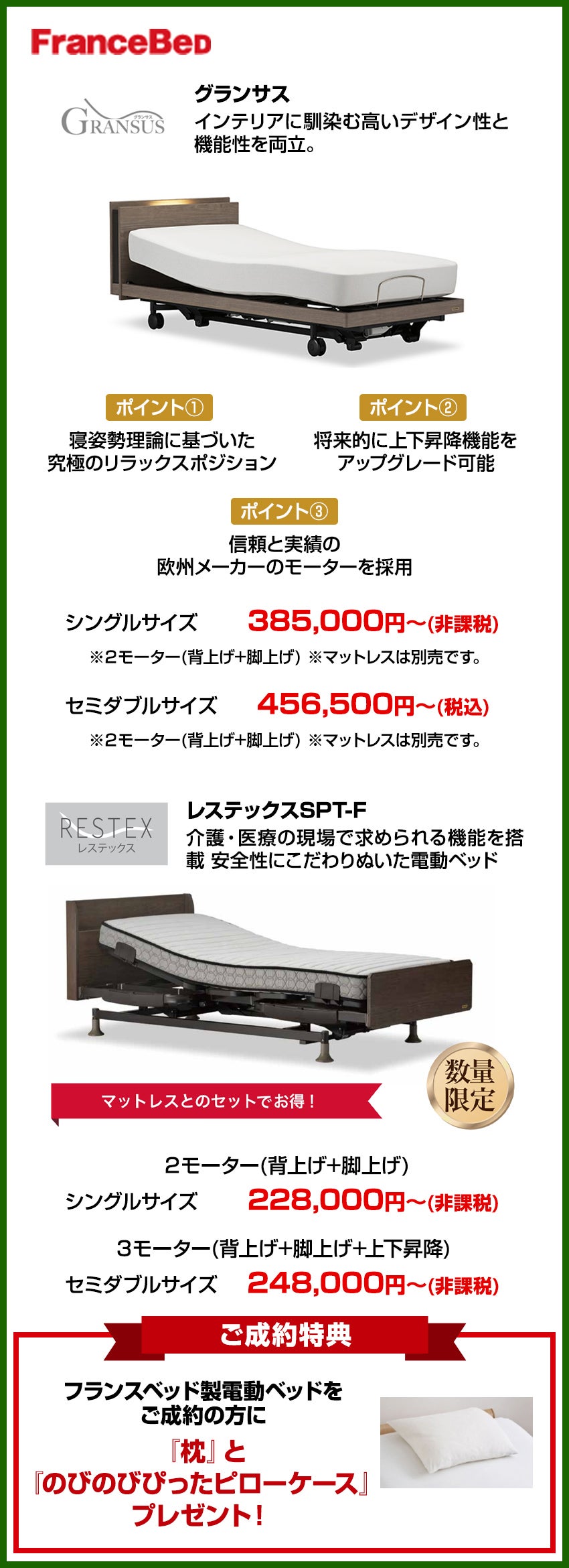 電動リクライニングベッド