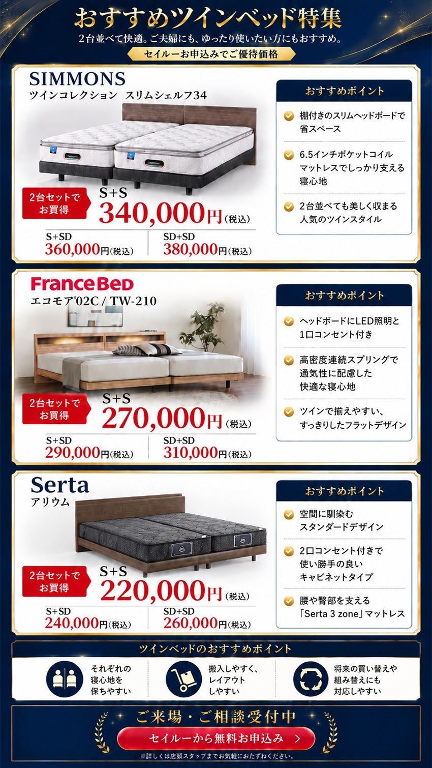 おすすめツインベッド特集