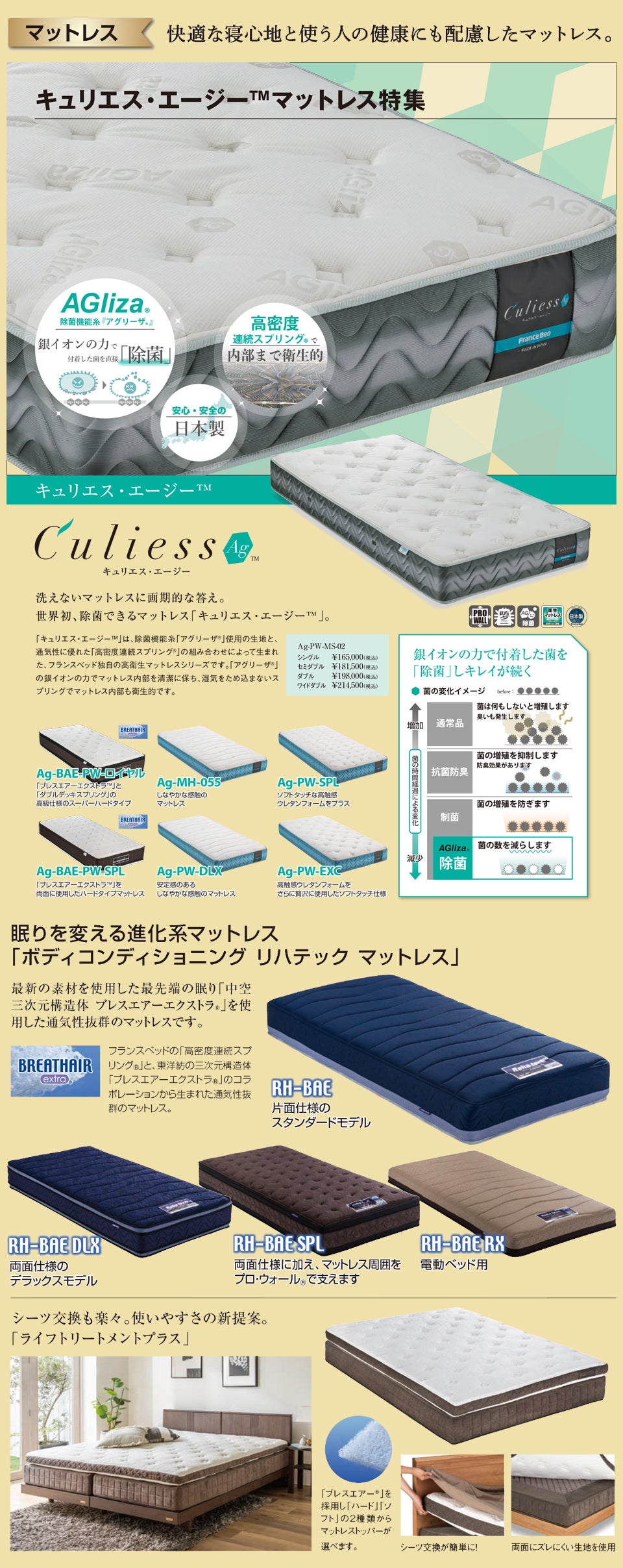 豊富な商品ラインナップ マットレス