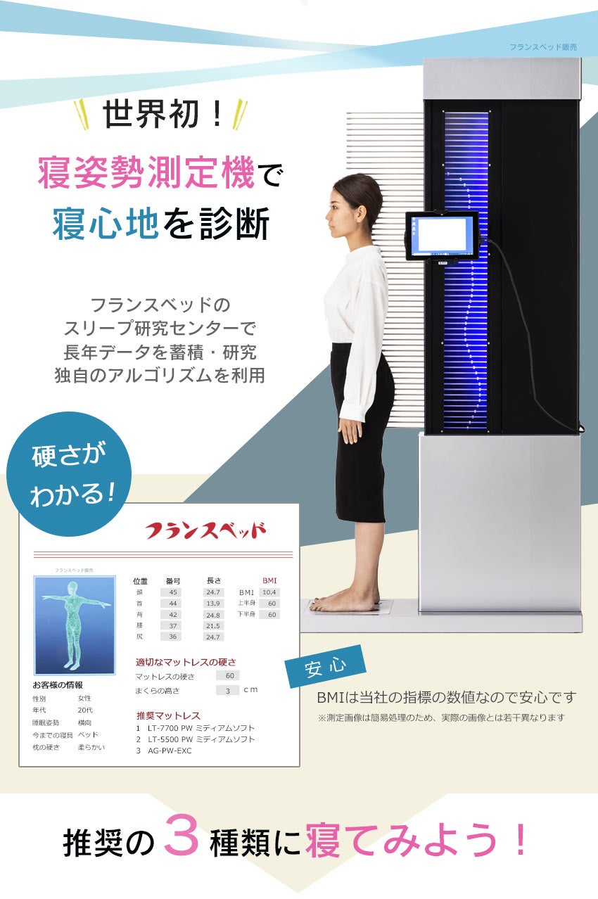 寝姿勢測定機で寝心地を診断致します！