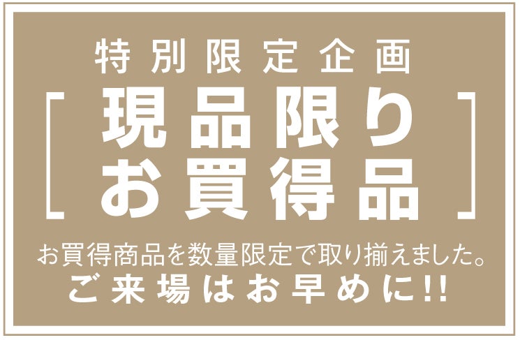 特別限定企画【現品限りお買い得品】をご用意します。