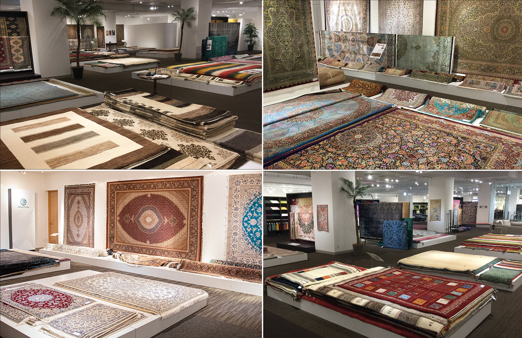 お部屋を彩る絨毯も、関東でもトップクラスの650枚以上の展示枚数！