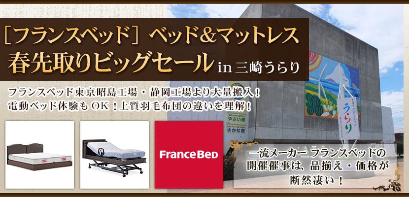 ［フランスベッド］ ベッド＆マットレス  春先取りビッグセール in三崎うらり