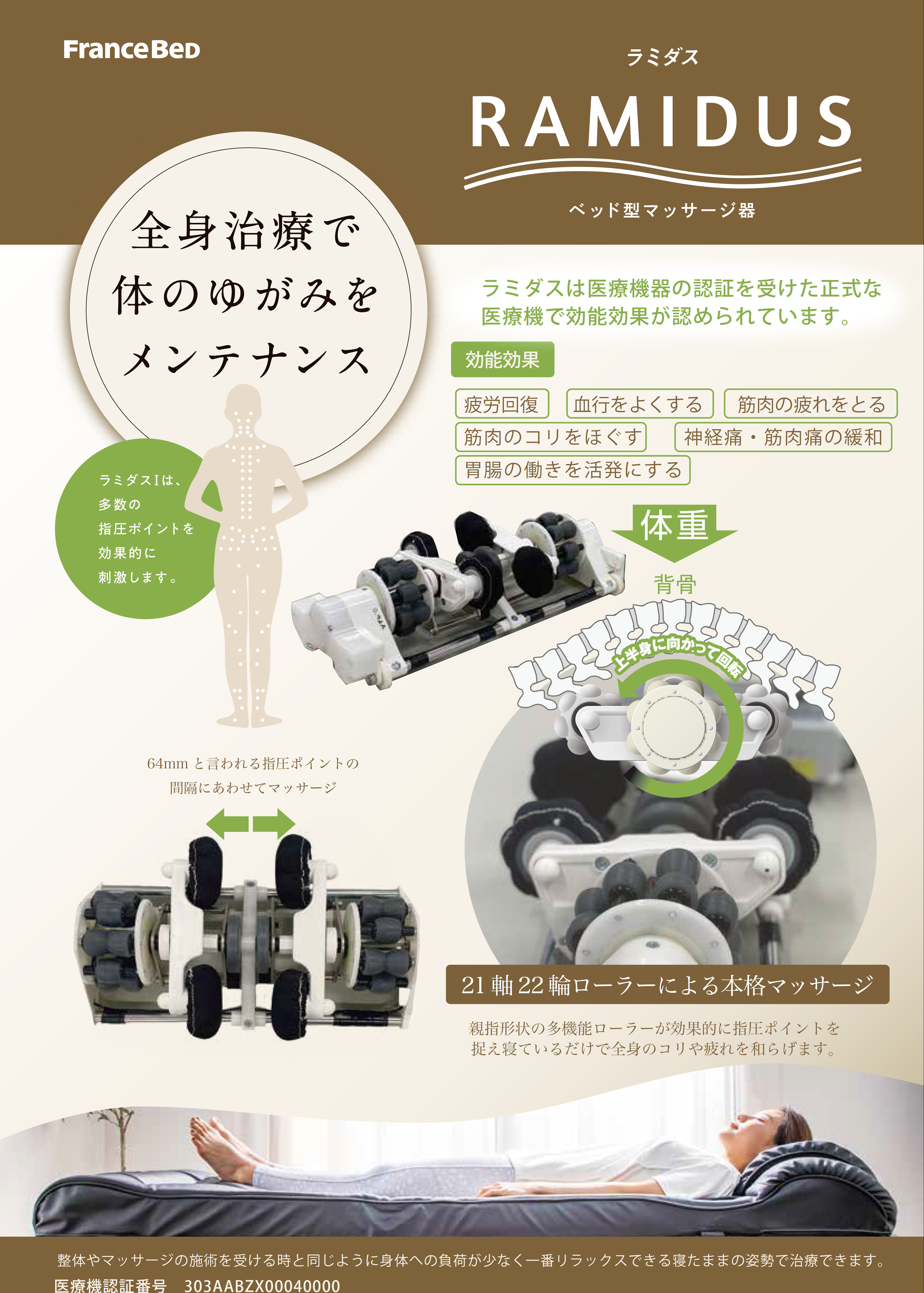 ベッド型マッサージ器
「ラミダス」