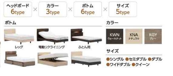 「FADEAR」は、デザインや脚周りなど、555 通りの組み合わせから生活環境、生活スタイルに合わせて選ぶこ とができる、新しい提案型のベッドフレームです。