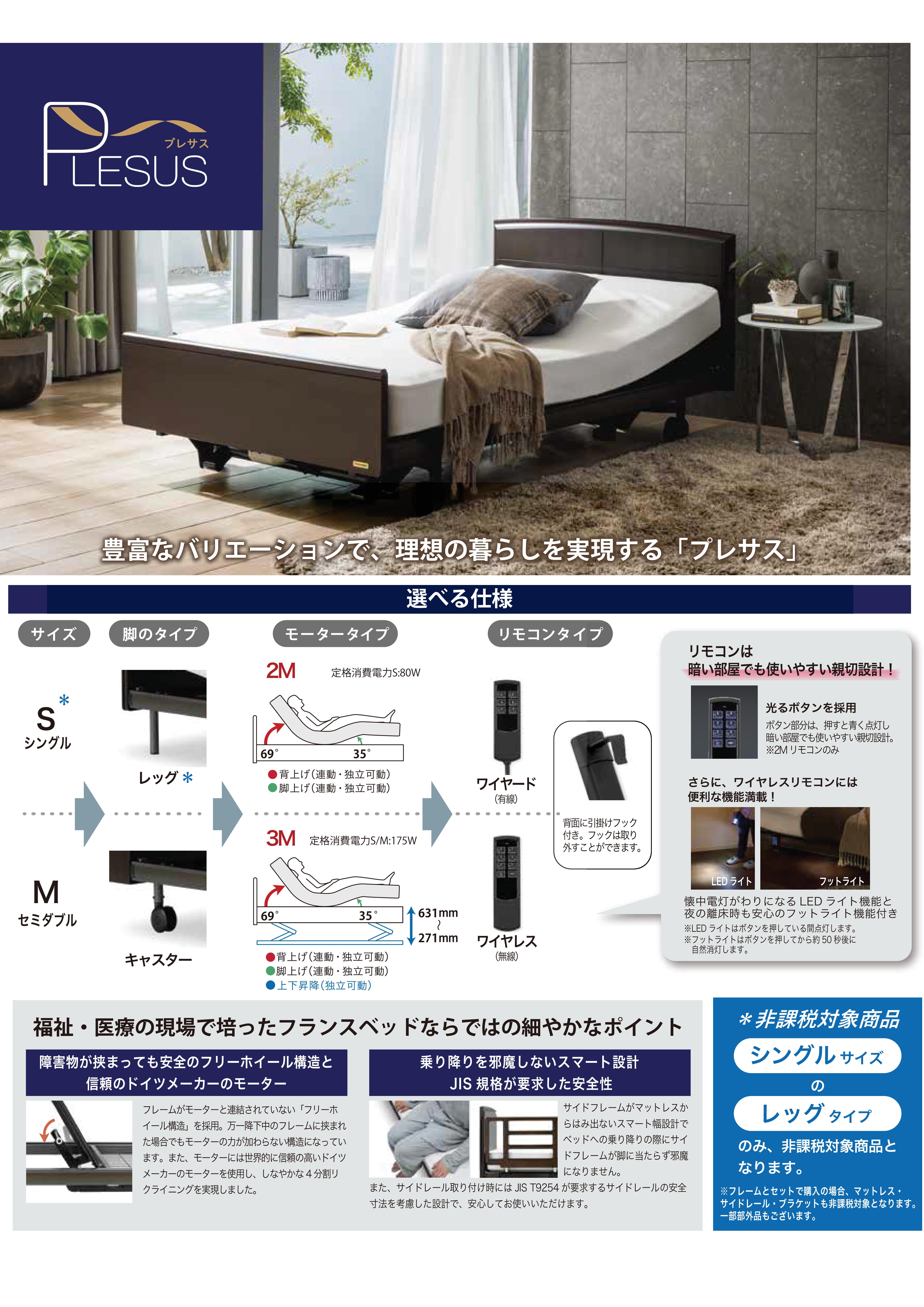 電動機能・サイズ展開・インテリアデザイン全て揃った一押しシリーズ”プレサス”