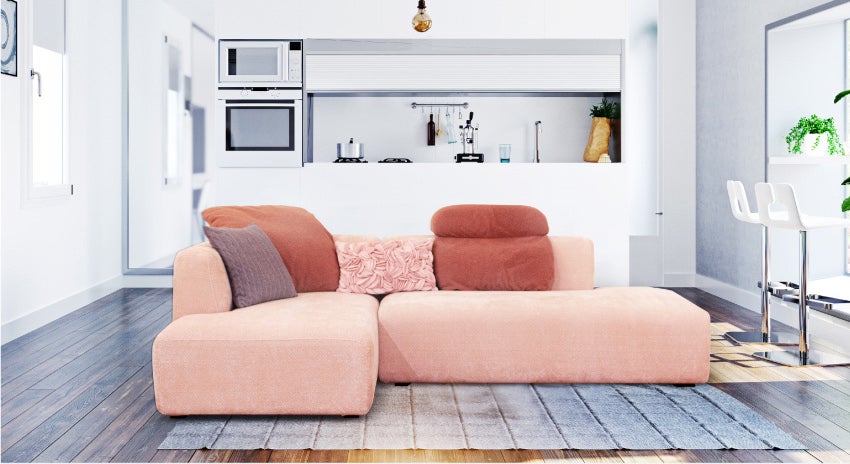 お部屋が広く見えるローバックソファ