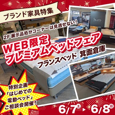 フランスベッド箕面倉庫  WEB限定プレミアムベッドフェア