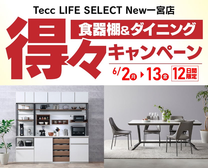Tecc LIFE SELECT New一宮店 YAMADA×IDC OTSUKA 食器棚&ダイニング 得々キャンペーン