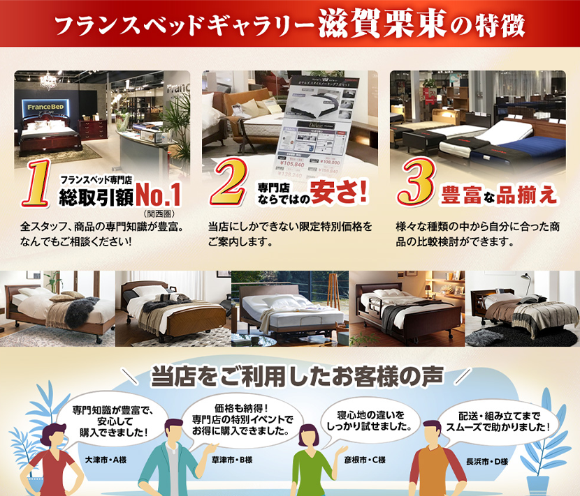 フランスベッド専門店総取引額No.1！（関西圏）