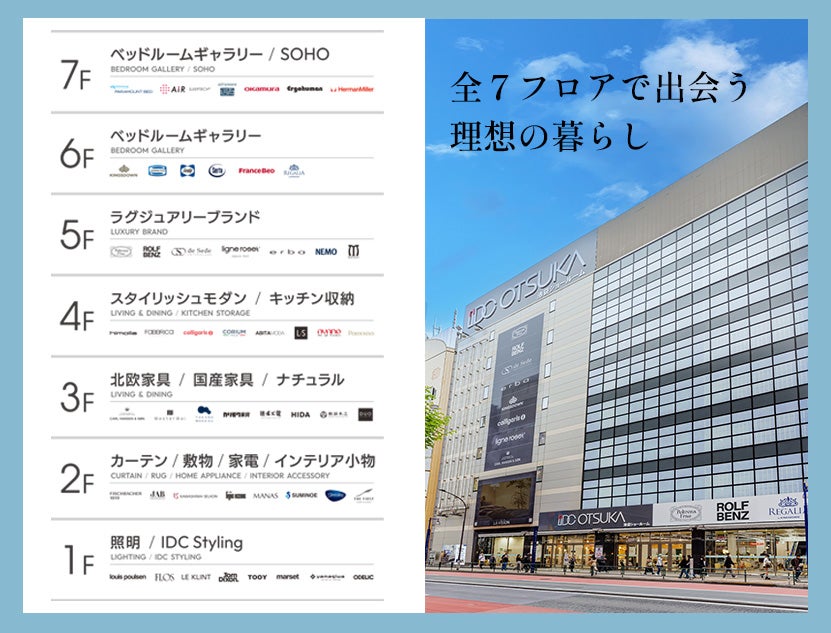 全７フロア広大なフロアに集結！理想の”暮らし”を叶える豊富な品揃え