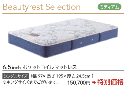 6.5インチポケットコイルマットレス