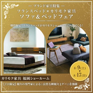 フランスベッド×カリモク家具　ソファ＆ベッドフェア