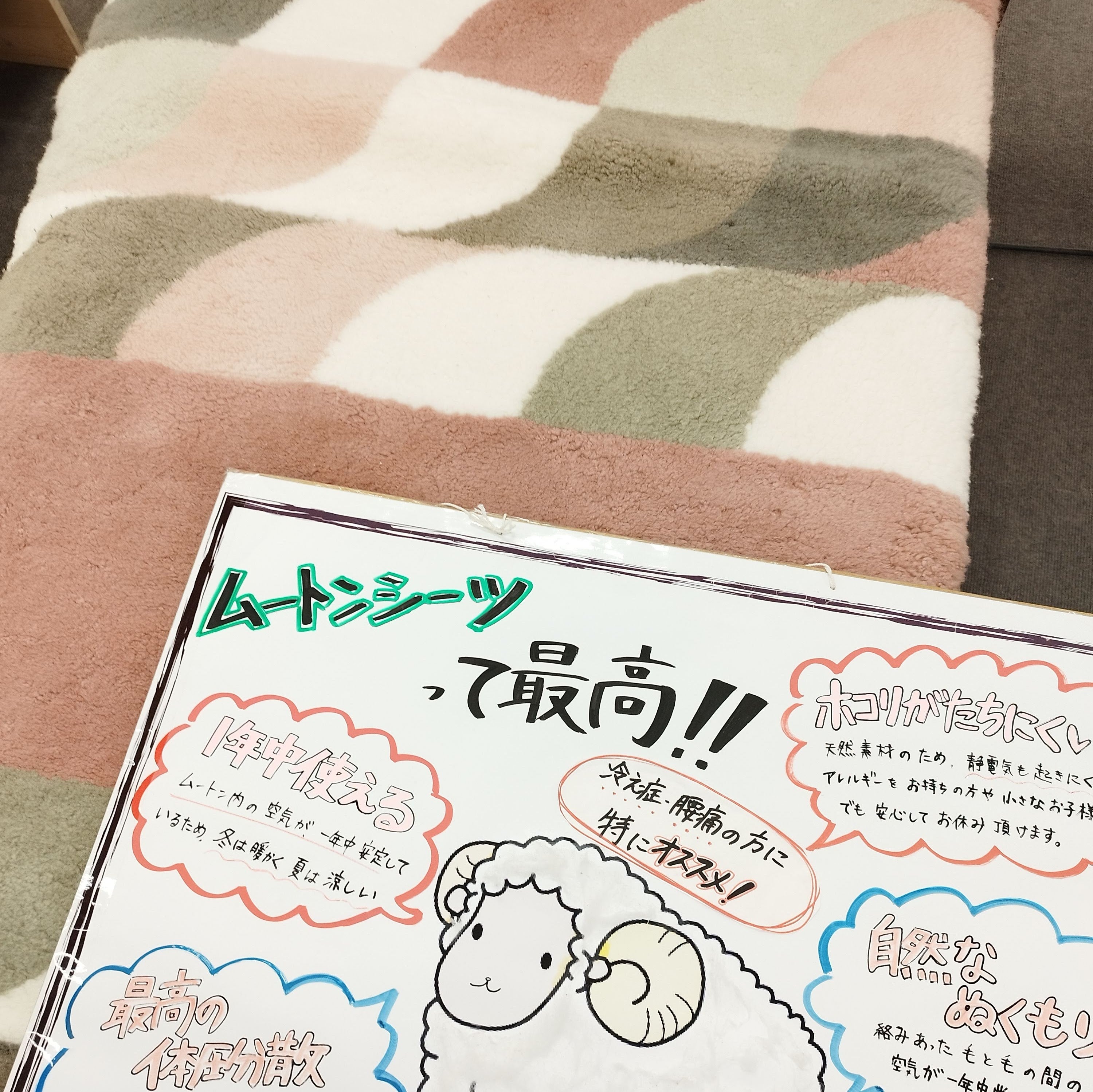【温熱電位敷ふとん・ムートンシーツ】
眠りの質を良くしたい方！冷え性や腰痛にお悩みの方へオススメです★