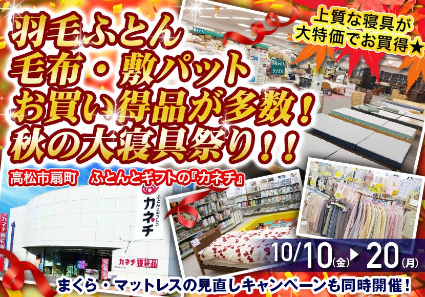 羽毛ふとん  毛布・敷パット  お買い得品が多数！  秋の大寝具祭り！！