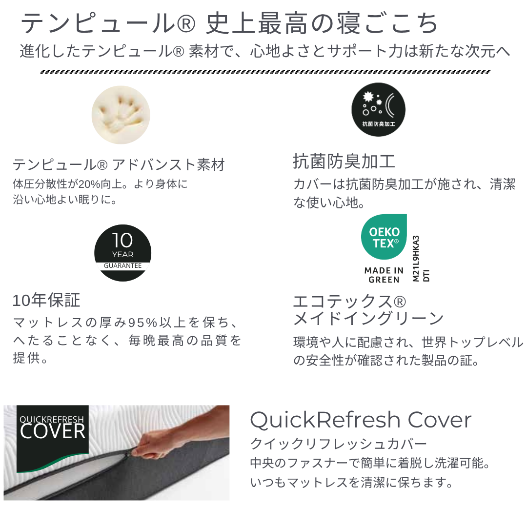 一晩の眠りを積み重ねた10年後も、変わらぬ快適さを。