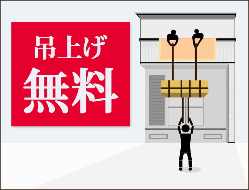 吊上げ搬入無料サービス