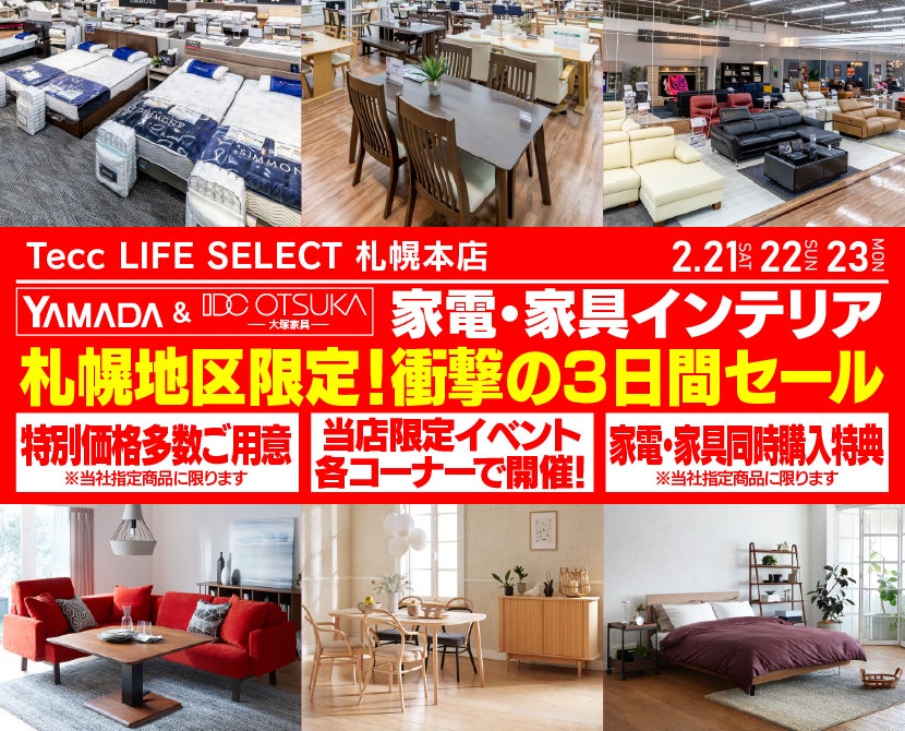 札幌限定】 Tecc LIFE SELECT 札幌本店 YAMADA×IDC OTSUKA 家具