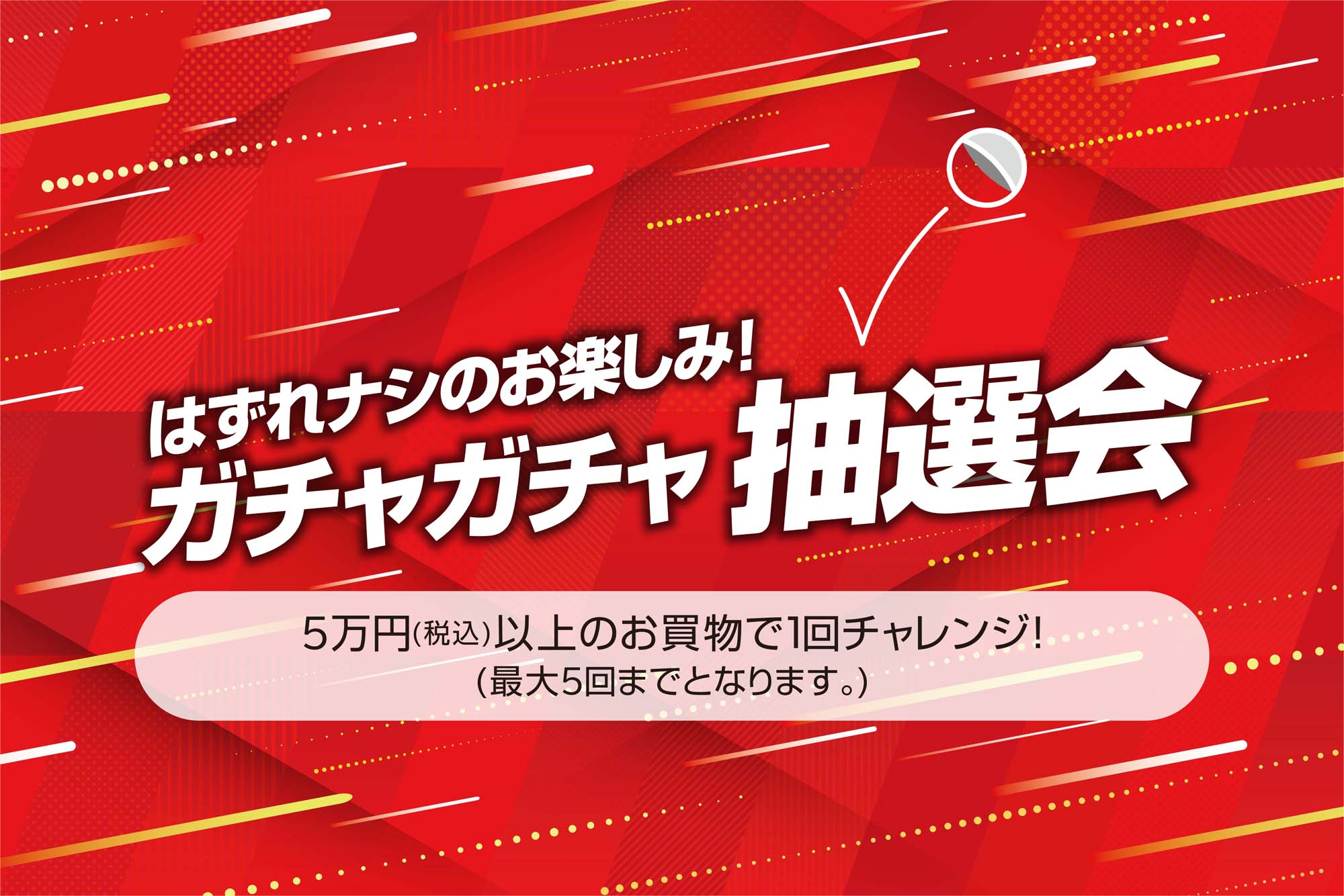 はずれナシのお楽しみ！
【ガチャガチャ抽選会】