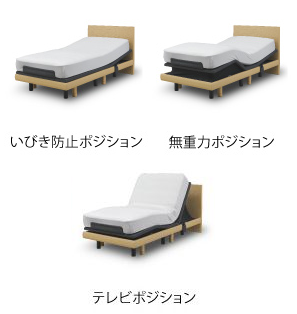 頭部と脚部の高さを自由に調節