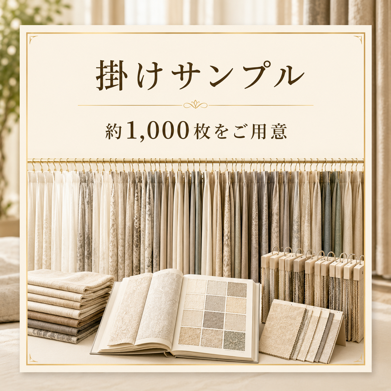 約1,000枚の掛けサンプルをご用意