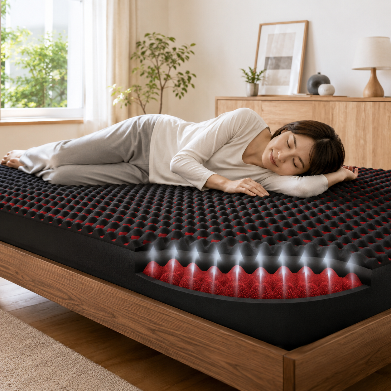 体圧を分散し、眠る身体をサポート