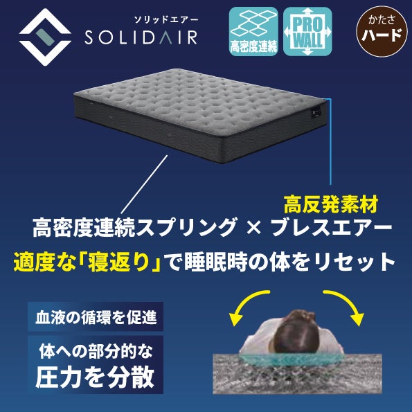｢腰が沈んで朝がつらい」方へ。高反発素材ブレスエアー®が腰を優しくサポートし、正しい寝姿勢をキープ。全身の筋肉や関節を休ませることで、腰痛の軽減と質の高い眠りへ導きます。 