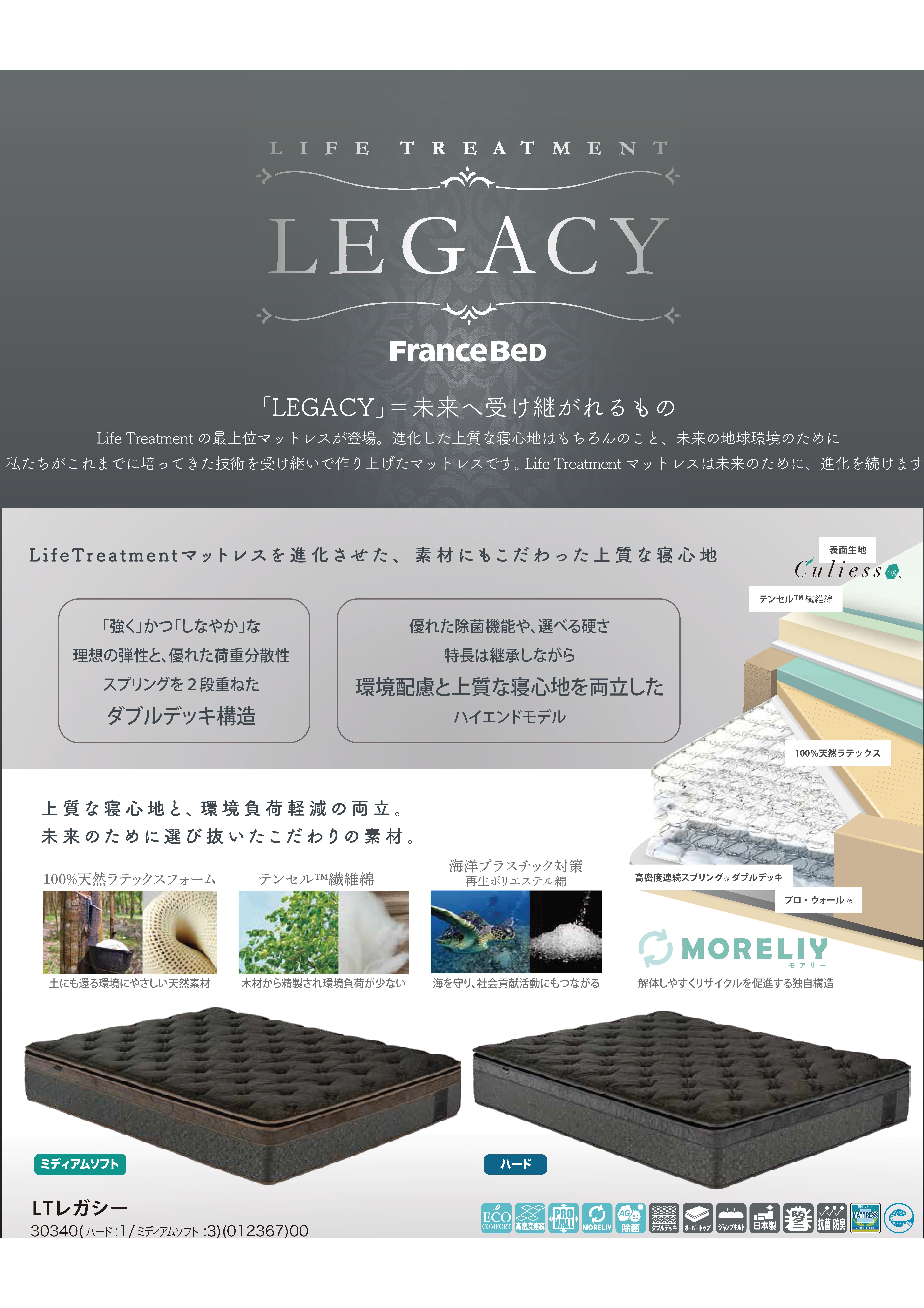 【未来へ受け継ぐ、最高峰の眠り】フランスベッドの技術を結集した「LTレガシー」誕生。