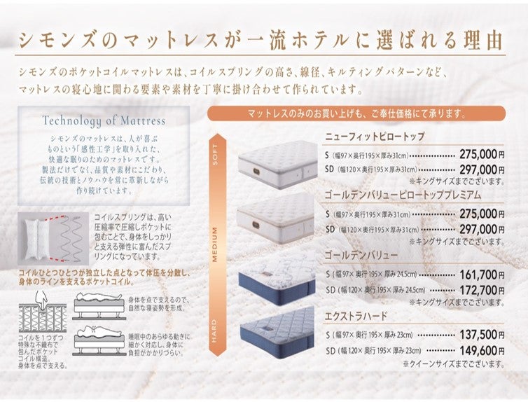 高級ホテルの寝心地をご自宅で・・・