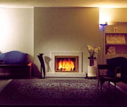 暖炉とペルシャ絨毯